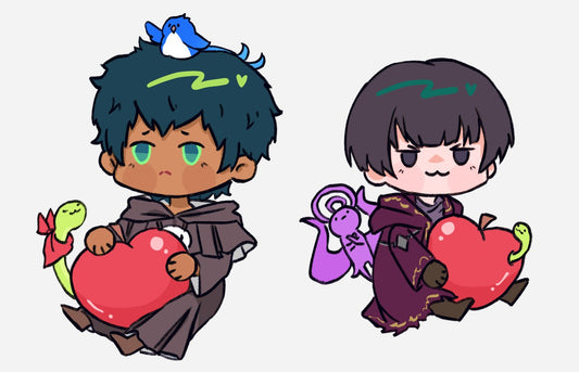 Fandaniel and Erichthonios acrylic stands + new charm design preorders
