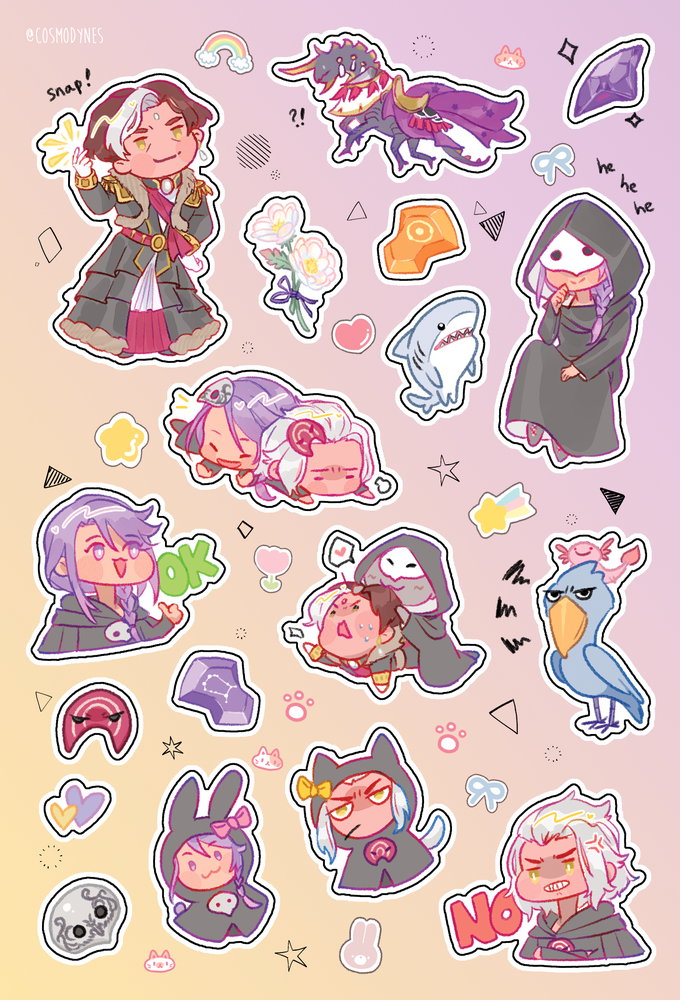 ff14 vinyl kiss cut clear sticker sheets - 4 x 6 inch